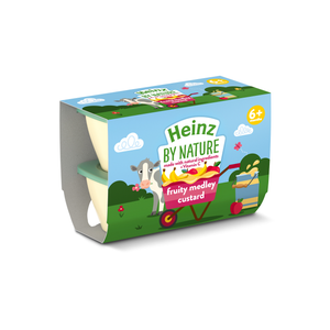Heinz Fruity Medley Custard Baby Food Dessert Pots 6+ Months 4x100g